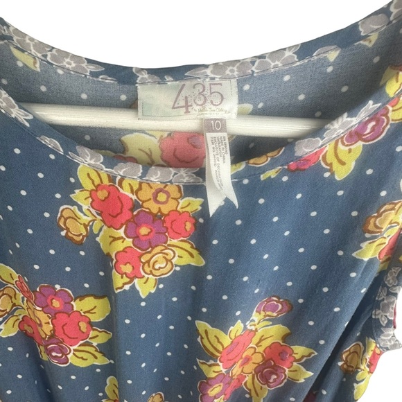 Matilda Jane Top of the Class 435 Boho Blue floral ruffle layer dress size 10 - Picture 10 of 10